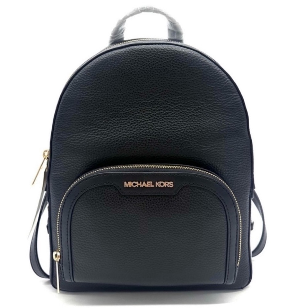 Michael Kors Medium Jaycee Backpack Black/Gold - Picture 1 of 11